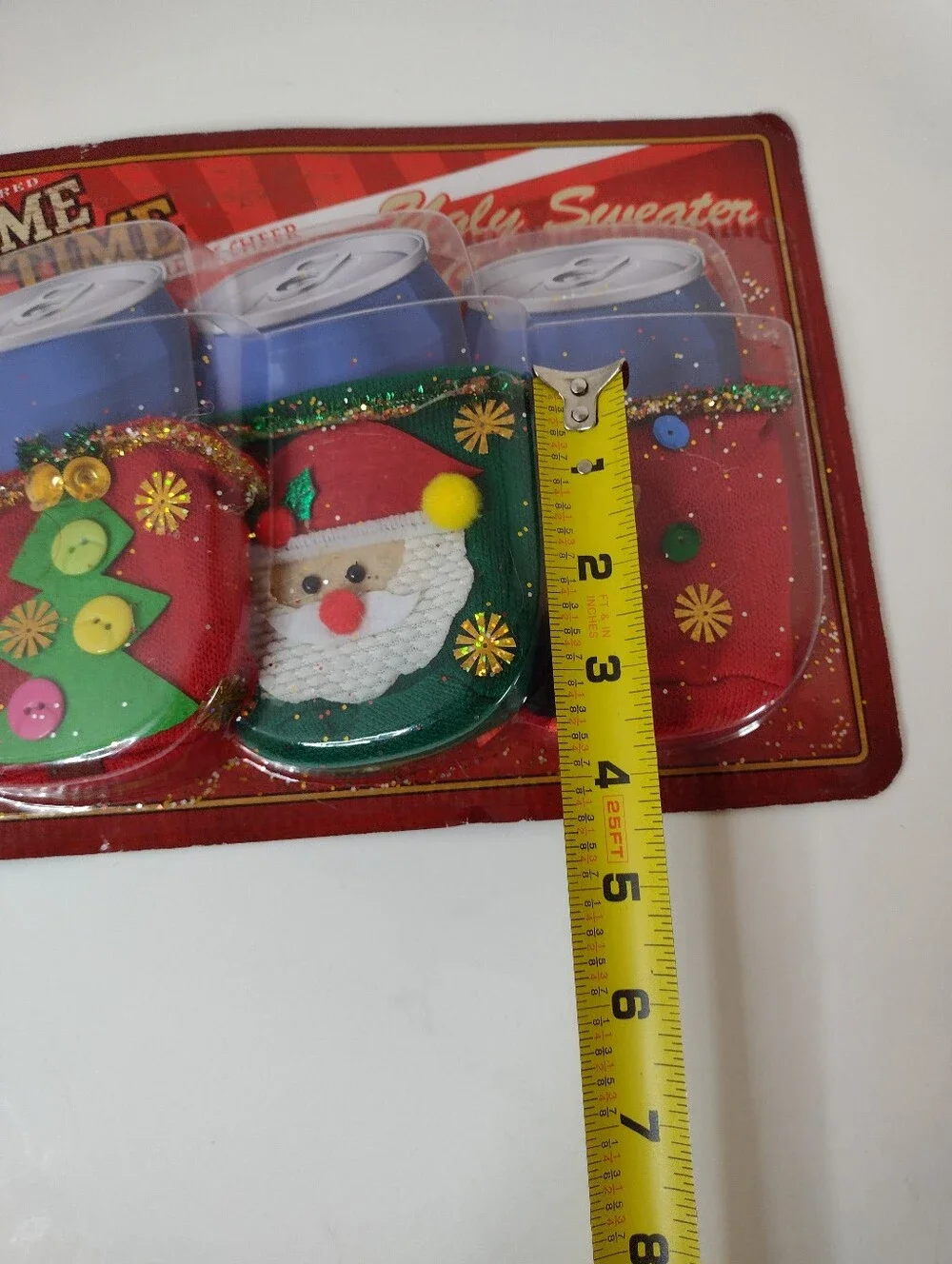 Game Time Red Green Blue Ugly Sweater Can Covers Holiday Set